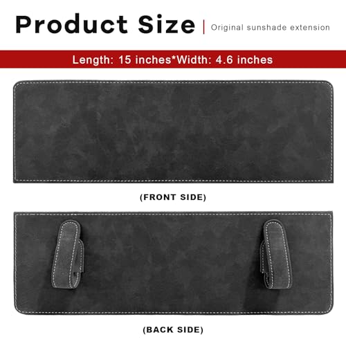 Sun Visor Extender for Car, Clip-On Sun Blocker Auto Visor Extender Attachment for Safe Driving, Anti-Glare Sunshade Extension UV Rays Protection for Most Cars SUVs Vans (Dark Gray) - color: Dark Gray