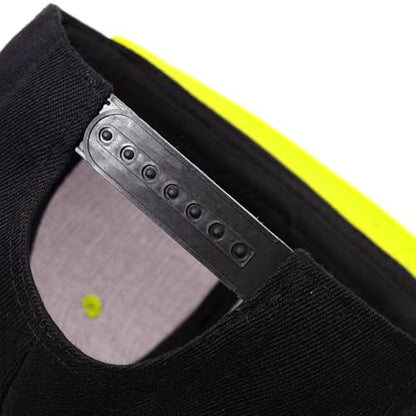 Snapback Hat Flat Bill Visor Hats Adjustable Hip Hop Baseball Cap for Women Men - color: Black Yellow