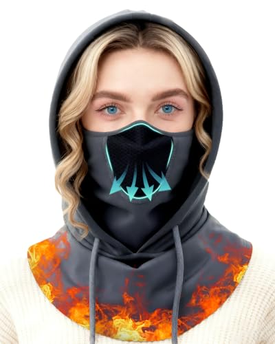 JOEYOUNG 3 in 1 Winter Balaclava Hood Face Mask with Ear Loops, Fleece Breathable Ski Mask for Men Women Cold Weather - color: Gray