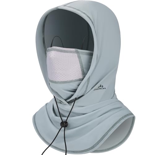 GXCROR Cooling Breathable Balaclava Face Mask Sun UV Protection Hood Shiesty Mask for Cycling Fishing Running - color: Light Gray