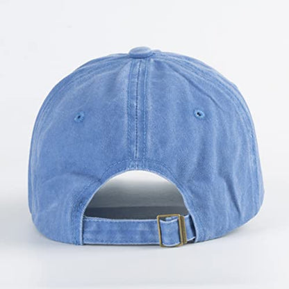 LANGZHEN Unisex Baseball Cap 100% Cotton Fits Men Women Washed Denim Adjustable Dad Hat - color: Washed-sky Blue