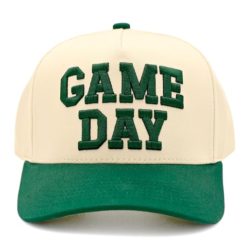 Funky Junque Trucker Snapback Hat - color: Game Day - Green/Beige