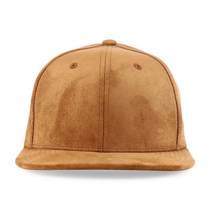 Trendy Apparel Shop Plain Suede Flat Bill Snapback Cap - color: Wheat