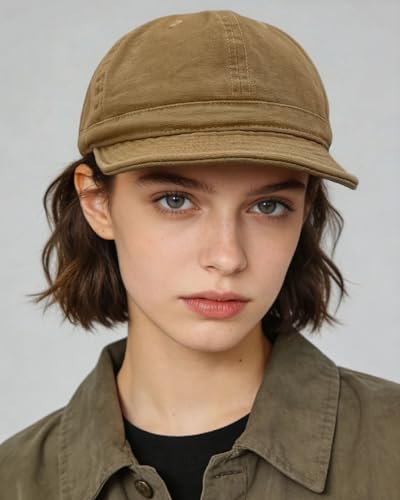 CLAPE Short Brim Hats for Men, Low Profile Soft Cotton Unstructured Dad Hat - color: Dy06-khaki