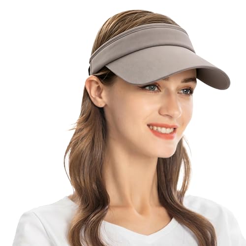 ZLYC Print Sports Sun Visors for Women Girls - color: Solid Gray