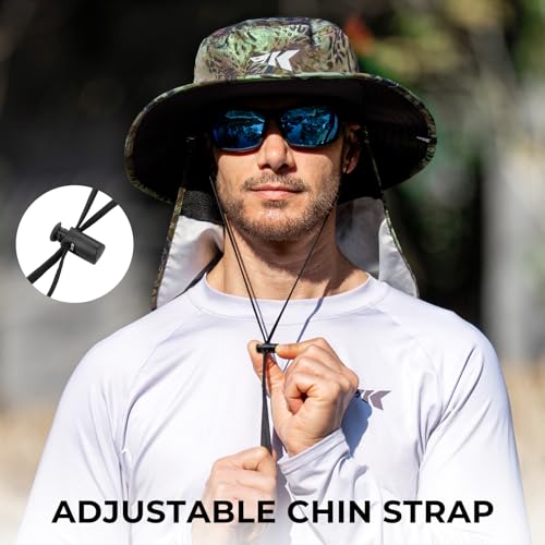 KastKing Sol Armis UPF 50 Boonie Hat for Sun Protection,Men Women - color: Green (With Shield)