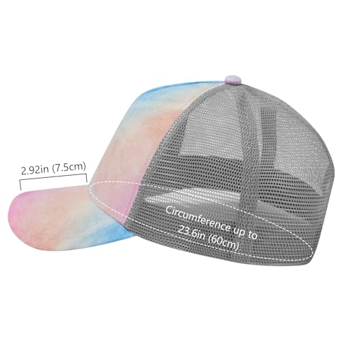 Suede Curved Brim Trucker Cap Adjustable Snapback Hat Mesh Back Breathable for Men Women 2 Pack SH03 - color: Pack of 2, Light Grey & Rosy Clouds