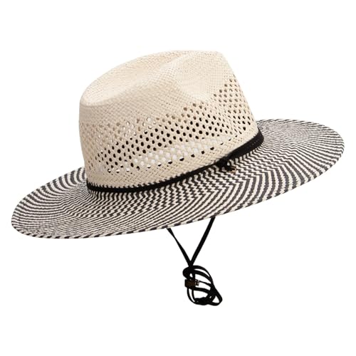 Jeanne Simmons Women's 3.5 Inch Brim Woven Paper Hat - color: Black Tan