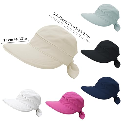 Sun Hats for Women UK,1Pc 2 in 1 Foldable Ladies Sun Hat,Wide Brim UV Sun Protection Summer Beach Hat - color: Black
