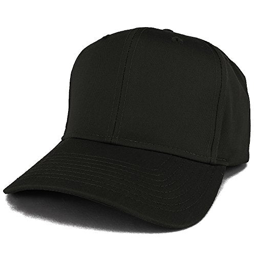 Armycrew XXL Oversize High Crown Adjustable Plain Solid Baseball Cap - color: Black