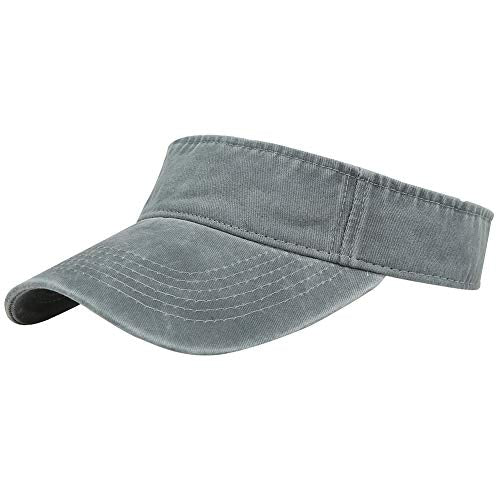 Sport Sun Visor Hats Cotton Ball Caps Empty Top Baseball Sun Cap for Men Women - color: Grey