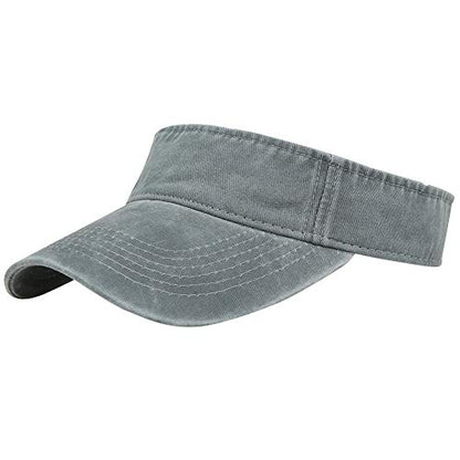 Sport Sun Visor Hats Cotton Ball Caps Empty Top Baseball Sun Cap for Men Women - color: Grey