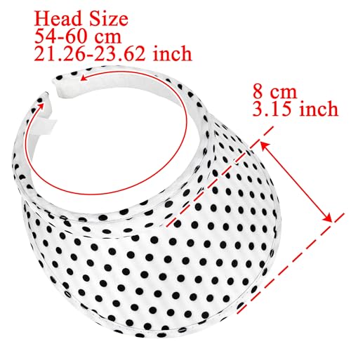 2 Pack Sun Visor Hats Women Men Clip On Wide Brim Visors Hat Outdoor Sports Golf Beach Travel Tennis Caps - color: Red White Polka Dot