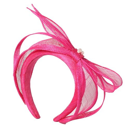 Women's Fascinators Hats Wedding Sinamay Headband Church Cocktail Dresses Headwear Tea Party Hat Accessories - color: A Rose