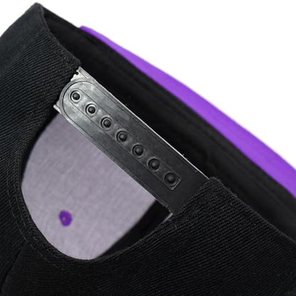 Snapback Hat Flat Bill Visor Hats Adjustable Hip Hop Baseball Cap for Women Men - color: Black Purple