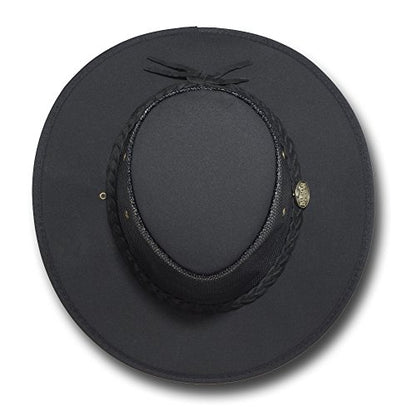 Mesh Drover Cotton Canvas Hat by Barmah - color: Black, size: X-Large