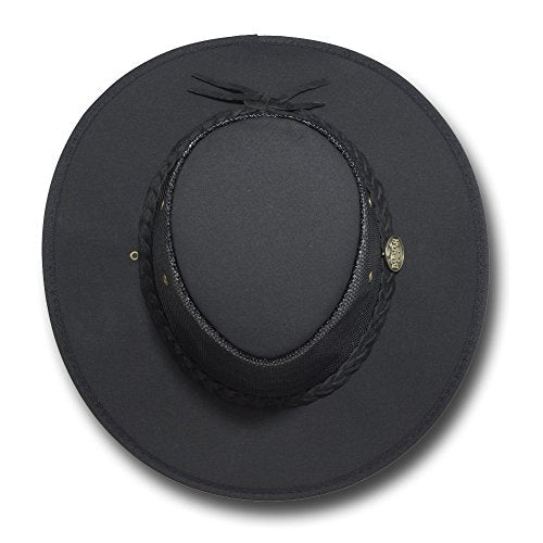 Mesh Drover Cotton Canvas Hat by Barmah - color: Black, size: Small