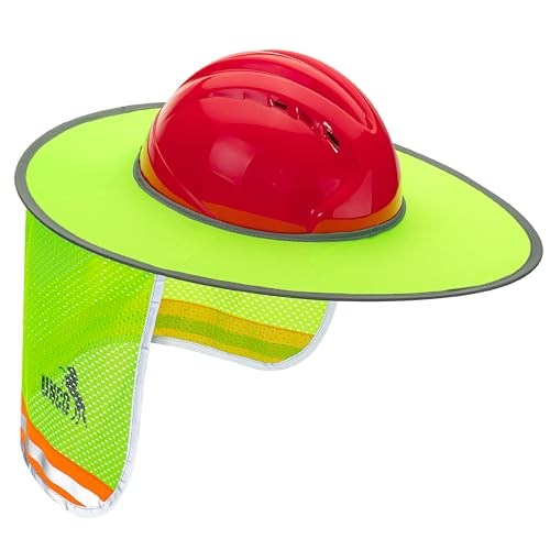 UNCO Industrial Hard Hat Sun Shield, Green, Full & Standard Brim Mesh Sunshade, High Visibility Reflective, Hard Hat Accessory - color: Green, size: 1 Pack