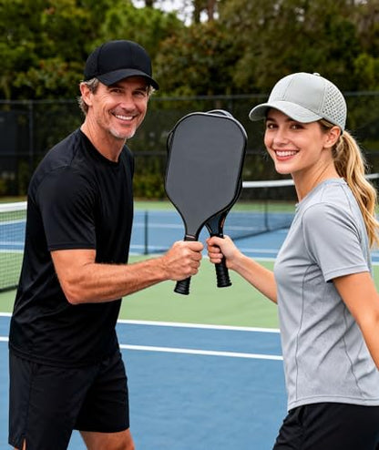 2 Pack Snapback Hats for Men Women Quick Dry Workouts Hat - color: Grey + Black