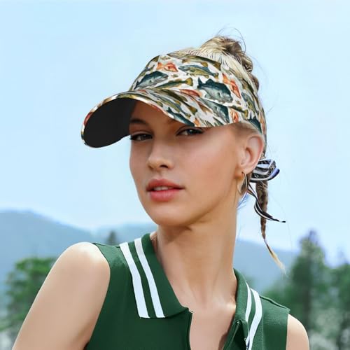 Unisex Adjustable Sports Sun Visor - color: Fish