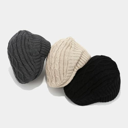 Knit Newsboy Cap Crochet Beret Hats for Women Men Classic Painter Cap Beanies Cap Ladies Women Warm Winter Hat Cabbie Hat - color: Coffee