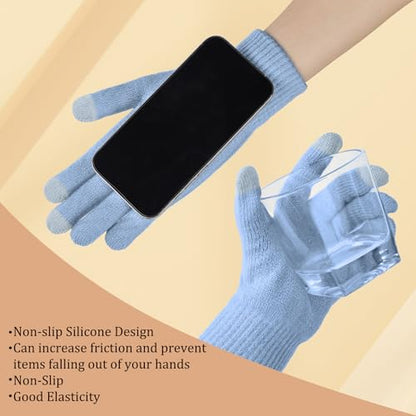 Loritta 3 in 1 Womens Winter Hat Gloves Scarf Set, Warm Hat Mittens - color: Blue