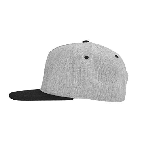 DALIX Premium Wool Blend Hat Flat Bill Cap Snapback Black Dark Gray Maroon Light - color: Light Gray/Black