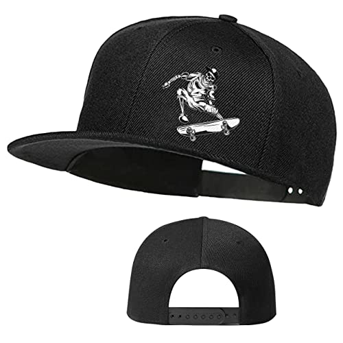 Skateboard Hat Snapback Hats for Men Flat Bill Hats for Boy Adjustable Baseball Cap for Teens Hip Hop Sports - color: Skating Theme