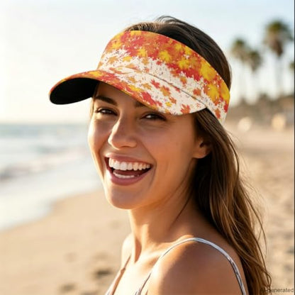 Cool Styles Sun Visor Hats 21.65~23.62 inches Adjustable Open-Top caps Quick-Dry Visor Cap - color: Maple Leaf