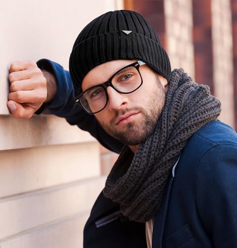 Wmcaps Winter Knitted Beanie for Men Women, Fleece Lined Warm Hat - color: Navy Blue