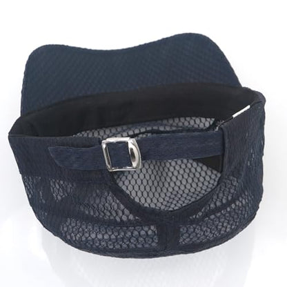 Mesh Flat Top Cadet Cap for Men Adjustable - color: Navy Blue