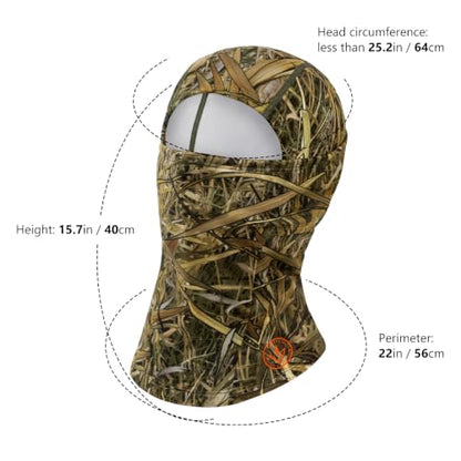 BASSDASH Winter Balaclava Fleece Ski Mask Ninja Hood Neck Warmer Fishing Hunting - color: Marshreed