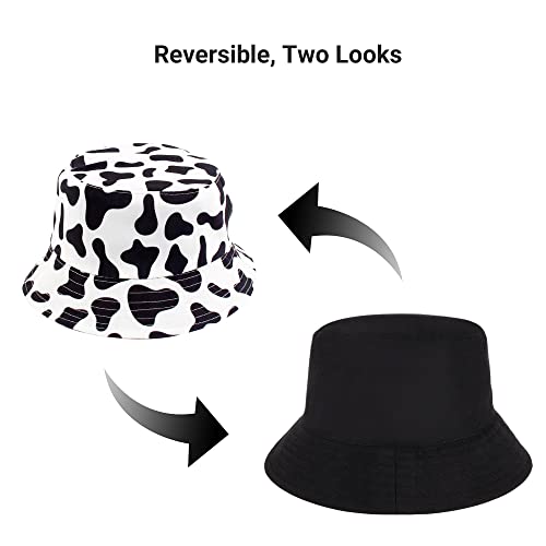Umeepar Unisex Reversible Packable Bucket Hat Sun Hat for Men Women - color: Cow Print