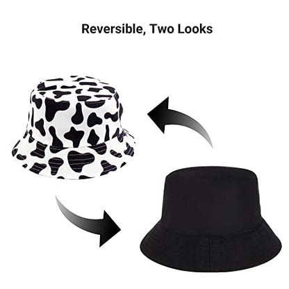 Umeepar Unisex Reversible Packable Bucket Hat Sun Hat for Men Women - color: Cow Print