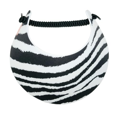 SUNBLO Roll-Up Sun Visor with Wide Brim for Outdoor Use – Running, Golf, Hiking, Beach – Ultra-Light UV Protection for All - color: Zebra