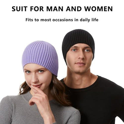 Skull Cap Beanie for Men and Women Warm Winter Hats Knit Beanie Toque for Daily Use - color: Black