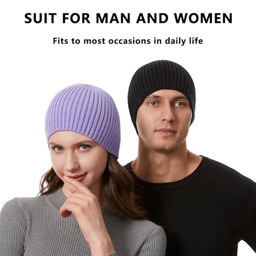 Skull Cap Beanie for Men and Women Warm Winter Hats Knit Beanie Toque for Daily Use - color: Light Yellow