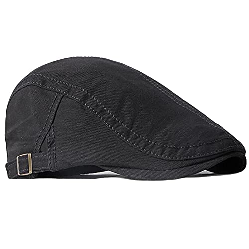 2 Pack Men's Cotton Flat Cap Ivy Gatsby Newsboy Hat - color: A-2p