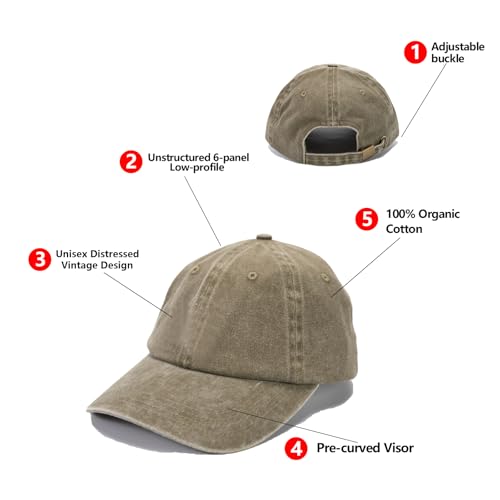 Dad Hat Baseball Cap Unisex Outdoor Unstructured Washed Soft Cotton Mountain Hat - color: Blank,olive