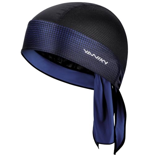 YANIKY Bandanas Skull Caps for Men, Women Skull Cap Helmet Liner Dew Rags - color: Deep Blue