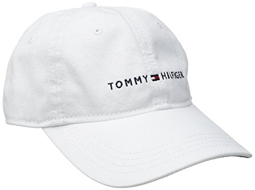 Tommy Hilfiger Men's Cotton Logo Adjustable Baseball Cap - color: White