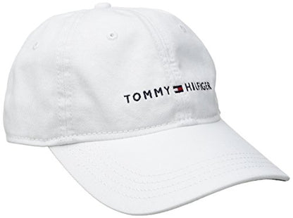 Tommy Hilfiger Men's Cotton Logo Adjustable Baseball Cap - color: White