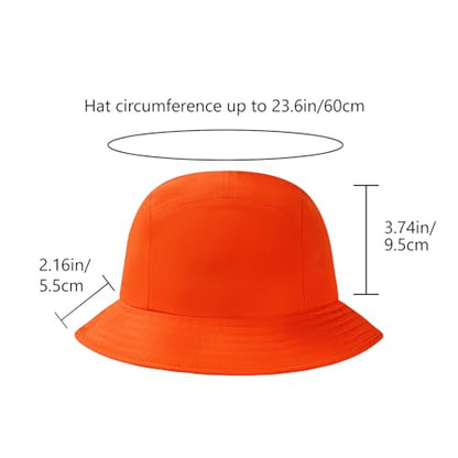 BASSDASH UPF50+ Fishing Bucket Hat for Men Women Lightweight Water Resistant Packable Outdoor Summer Sun Hats FH13 - color: Orange
