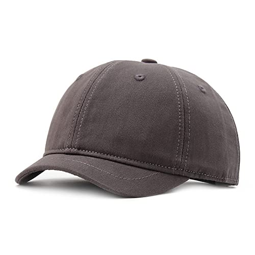 Faringoto Men's Cotton Short Brim Baseball Cap Casual Peaked Cap Ladies Versatile Equestrian Sun Hat - color: 01-grey