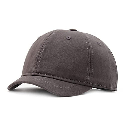 Faringoto Men's Cotton Short Brim Baseball Cap Casual Peaked Cap Ladies Versatile Equestrian Sun Hat - color: 01-grey