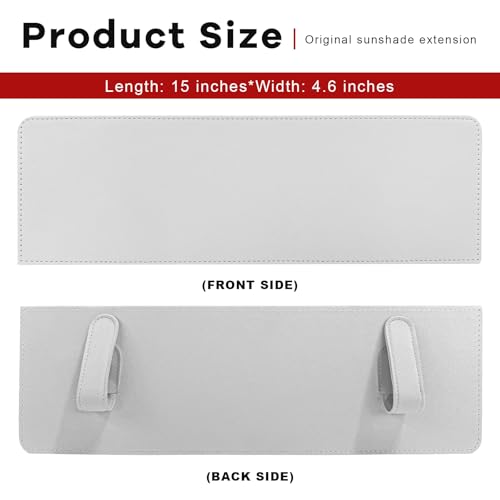 Sun Visor Extender for Car, Clip-On Sun Blocker Auto Visor Extender Attachment for Safe Driving, Anti-Glare Sunshade Extension UV Rays Protection for Most Cars SUVs Vans (Light Gray) - color: Light Gray