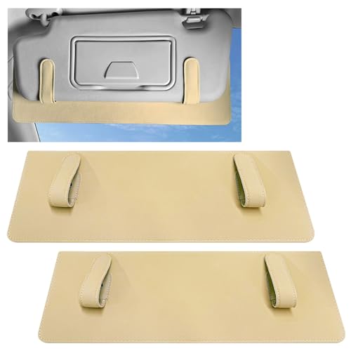 2 PCS Sun Visor Extender for Car, Anti-Glare Sunvisor Extension Shade Attachment for Safe Driving, Clip-On Sun Blocker Sunshade Extender Protect Driver Passenger from UV Rays (Beige) - color: Beige, size: 2 PCS
