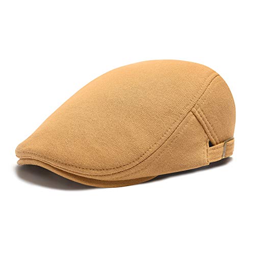 VOBOOM Men Newsboy Cap Cotton Flat Ivy Gatsby Driving Hat - color: Khaki