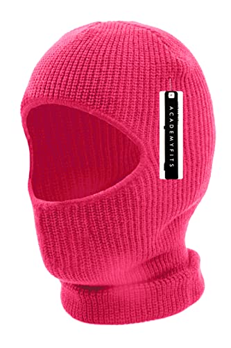 Quality Full Face Knit Ski Mask Beanie Men Women Unisex One Hole Three Hole Winter Headwear Face Mask Protection - color: One Hole Neon Pink