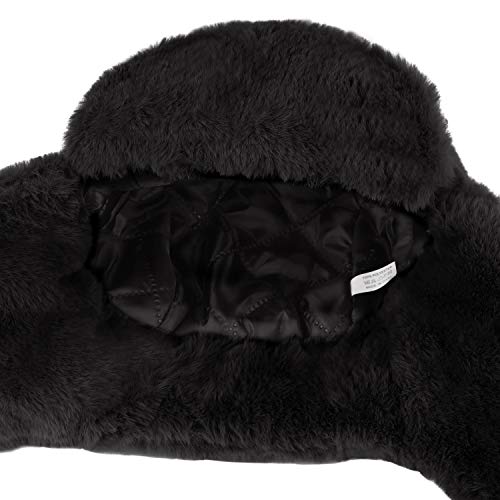 MioCloth Faux Fur Winter Earflap Russian Ushanka Hat - Fur Lined Winter Cap - color: Black